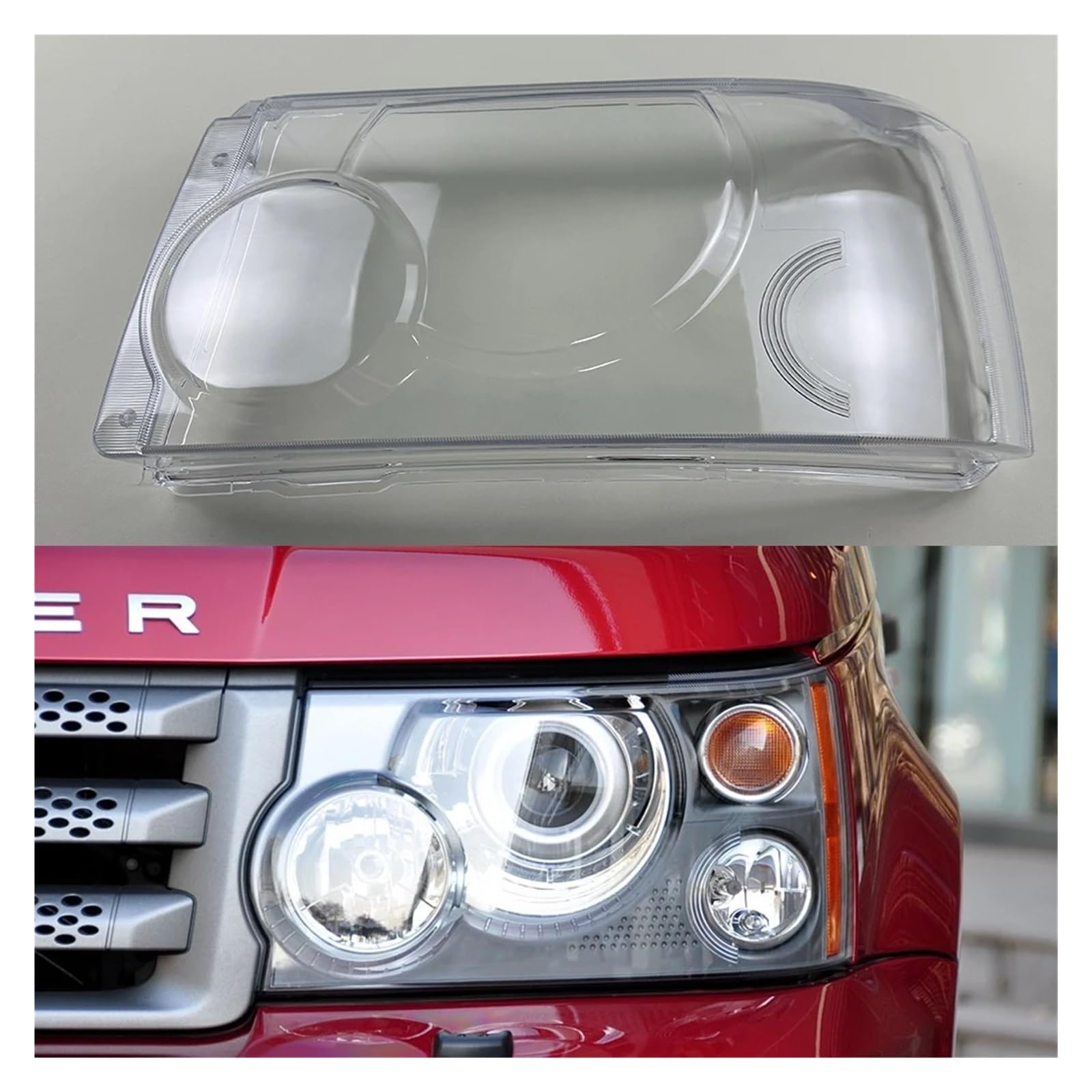 YBDFCBF Kompatibel for Land Rover Range Rover Sport 2005-2009 Front Scheinwerfer Abdeckung Scheinwerfer Lampe Shell Transparent Lampenschirm Objektiv(Left) von YBDFCBF