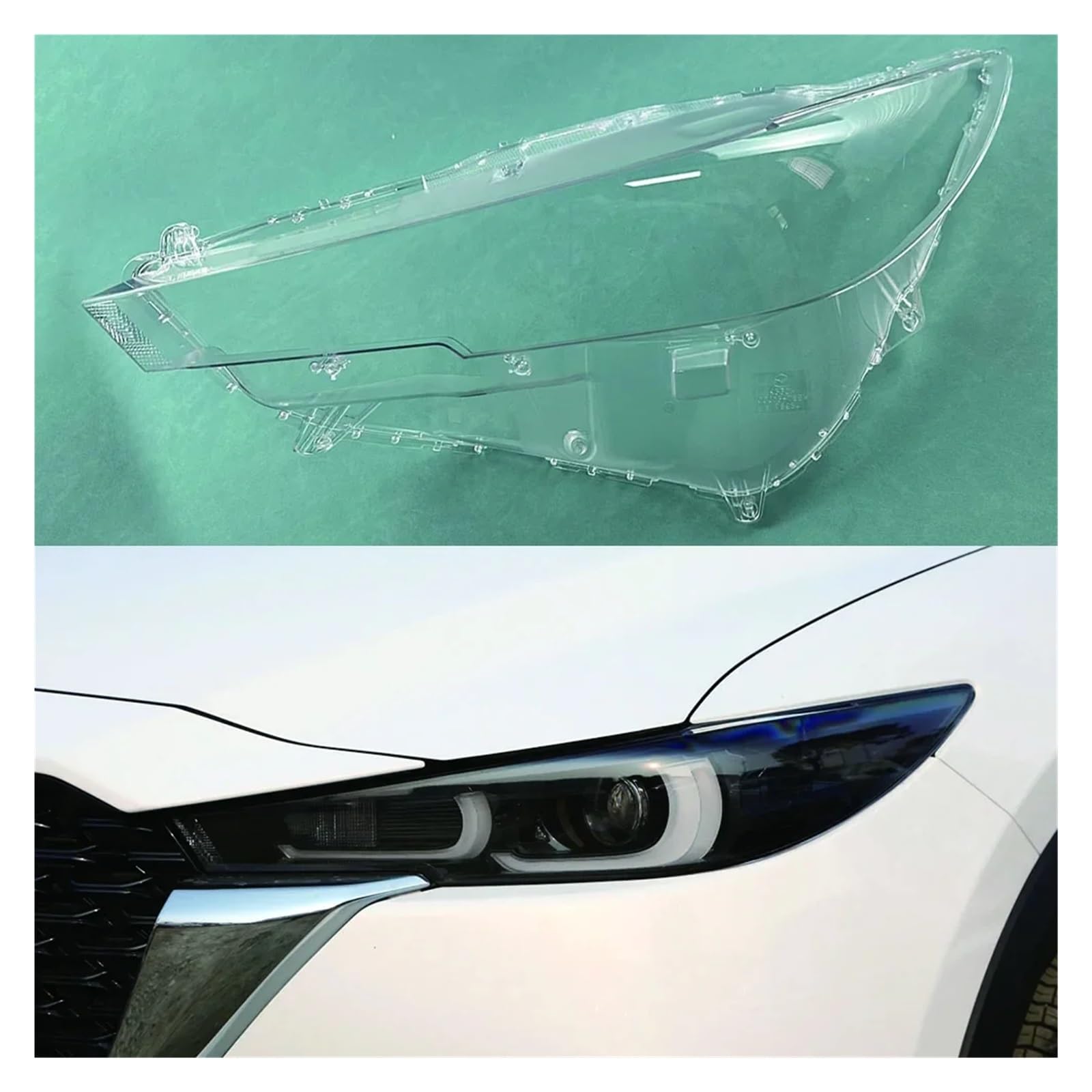 YBDFCBF Kompatibel for Mazda CX-5 2022 2023 2024 Scheinwerfer Shell Transparent Lampshdade Scheinwerfer Abdeckung Lampe Schatten Ersetzen Original Objektiv(Left) von YBDFCBF