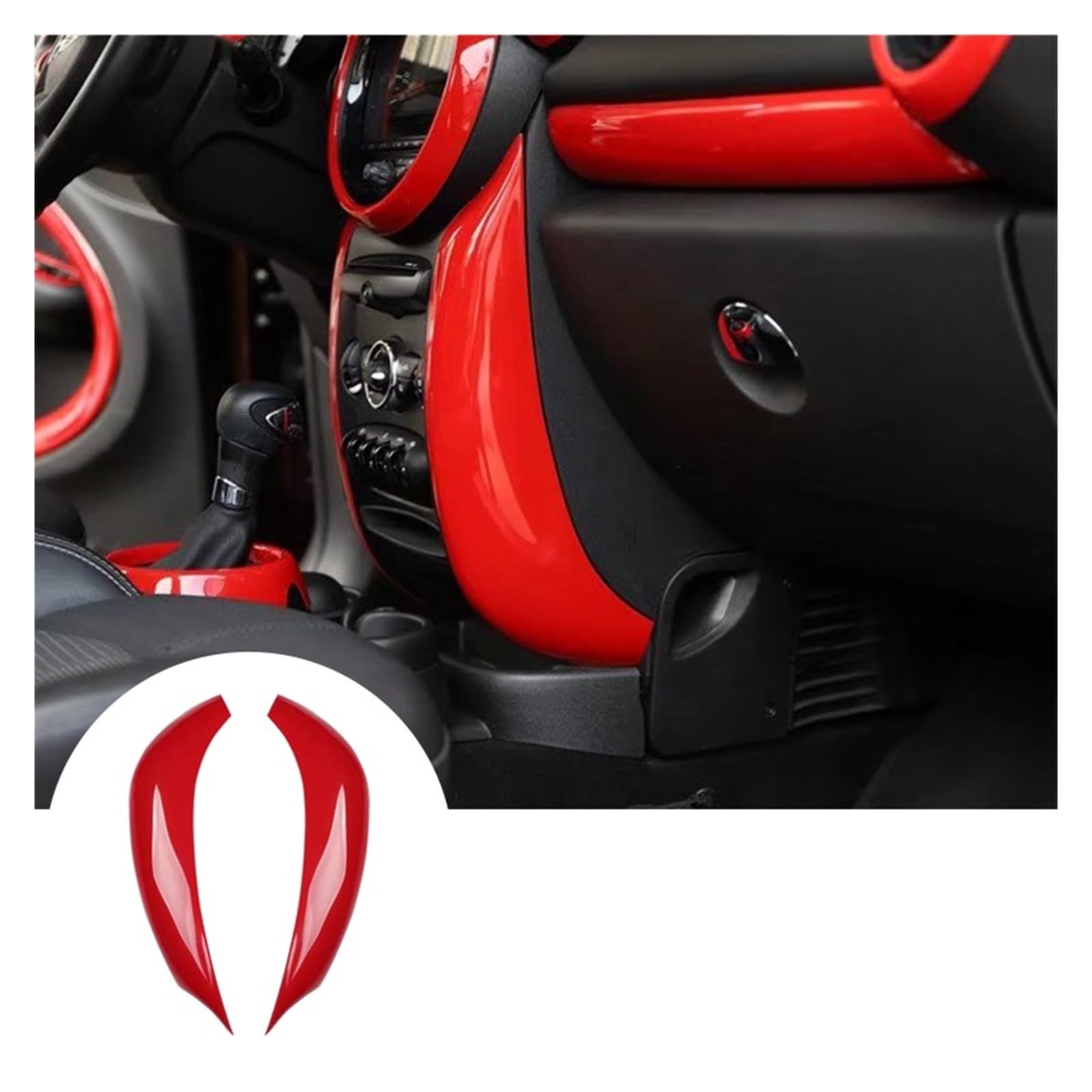 YBDFCBF Kompatibel for Mini Cooper S JCW R60 Countryman R61 PACEMAN Auto Klimaanlage Knopf Panel Dekorative Aufkleber Innen Auto Zubehör(Red) von YBDFCBF