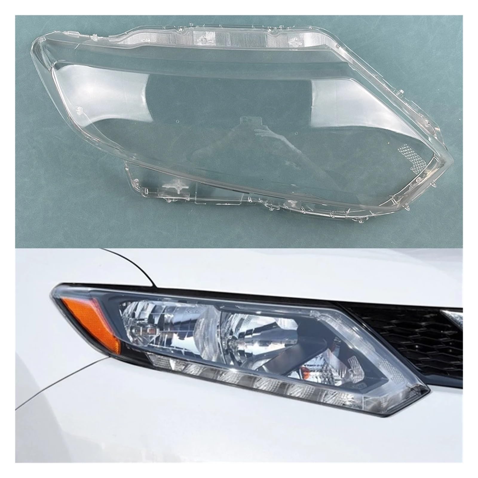 YBDFCBF Kompatibel for Nissan X-Trail 2014~2016 Transparent Lampenschirm Front Scheinwerfer Shell Scheinwerfer Abdeckung Objektiv Auto Ersatz Teile(Right) von YBDFCBF