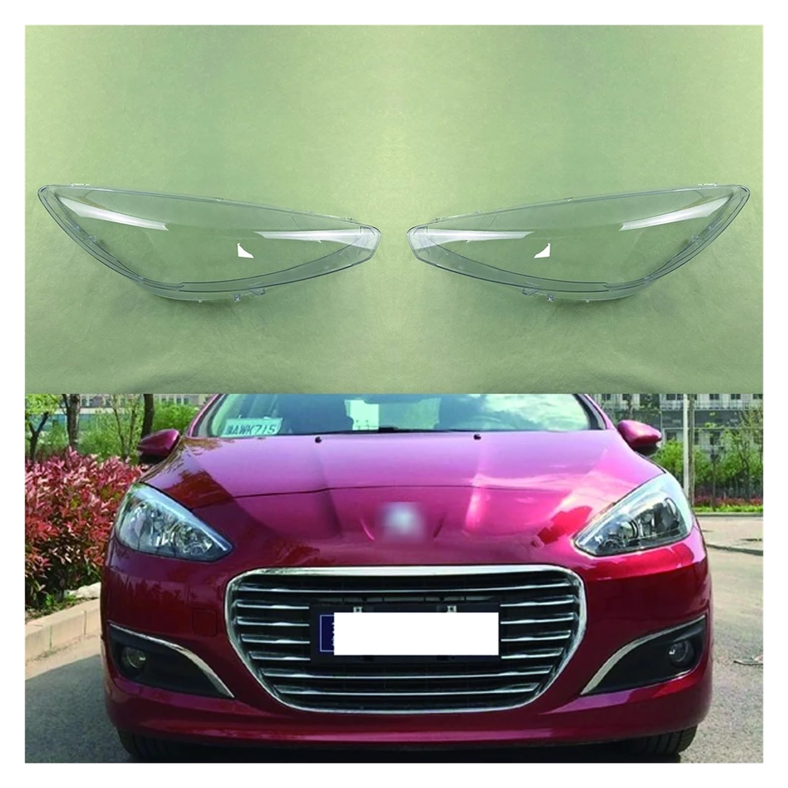 YBDFCBF Kompatibel for Peugeot 308 2012 2013 2014 2015 Autozubehör Scheinwerferlinsenabdeckung Scheinwerferschale Lampenschirm Transparente Schattenmaskenglas(A Piar) von YBDFCBF