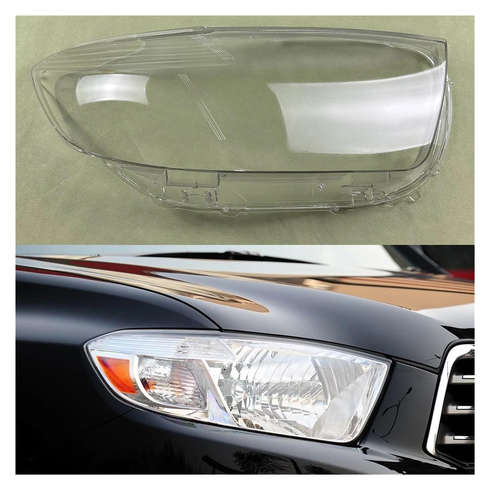 YBDFCBF Kompatibel for Toyota Highlander 2007 2008 2009 2010 2011 Auto Front Scheinwerfer Abdeckung Lampenschirm Lampcover Kopf Lampe licht Abdeckungen Glas Shell(Right) von YBDFCBF