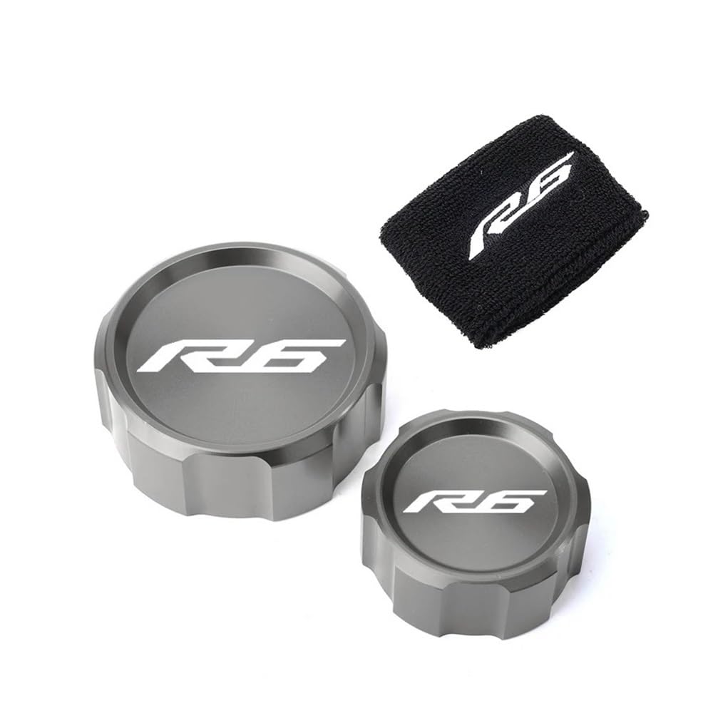 Behälter-Deckel Vorderbremse Motorrad Hinten Und Vorne Brems Flüssigkeit Reservoir Kappe Zylinder Abdeckung & Socken Für Yam&aha R6 YZF-R6 YZF R6 YZFR6 2010-2023 2022 von YBGTRS