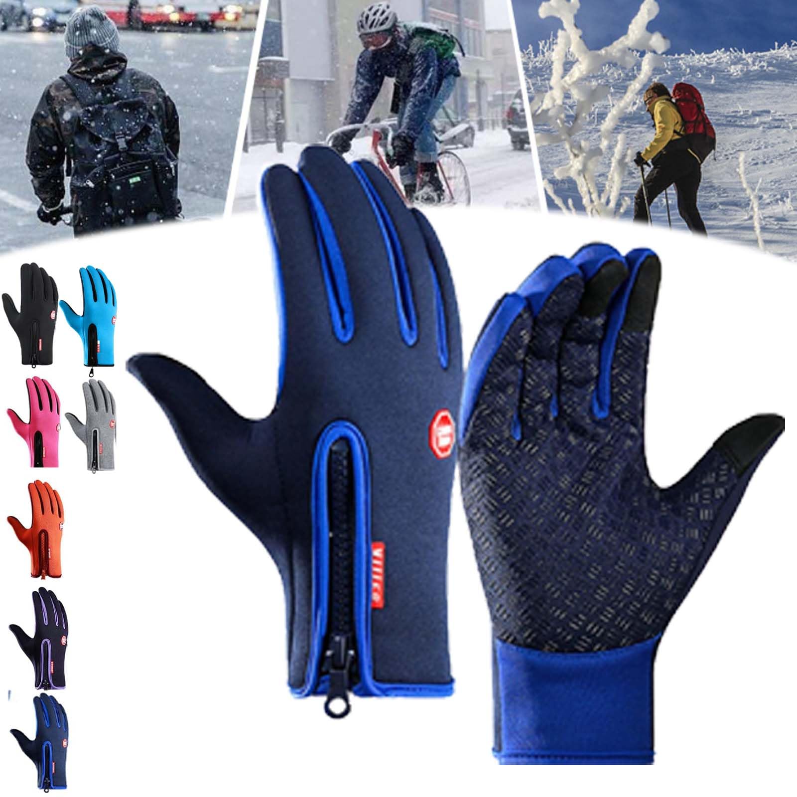 Frostfit - Thermo Handschuhe, Thermo Handschuhe Herren Frostfit, Frostfit Thermo Handschuhe Damen, Frostfit Handschuhe Mit Wasserabweisender Beschichtung Und Touchscreen-Funktion (Dunkelblau,L) von YBOEG