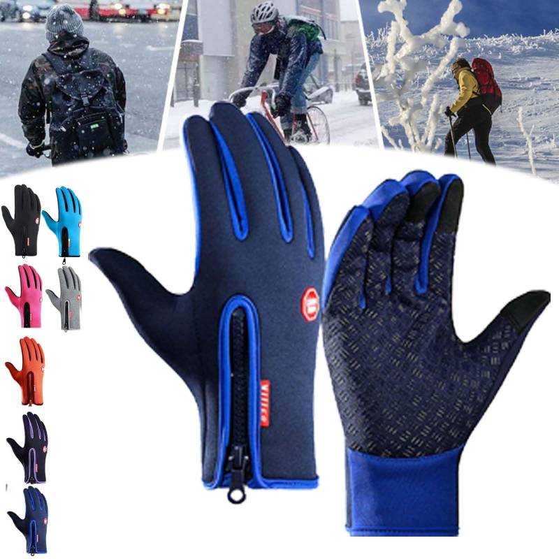 Frostfit - Thermo Handschuhe, Thermo Handschuhe Herren Frostfit, Frostfit Thermo Handschuhe Damen, Frostfit Handschuhe Mit Wasserabweisender Beschichtung Und Touchscreen-Funktion (Dunkelblau,L) von YBOEG