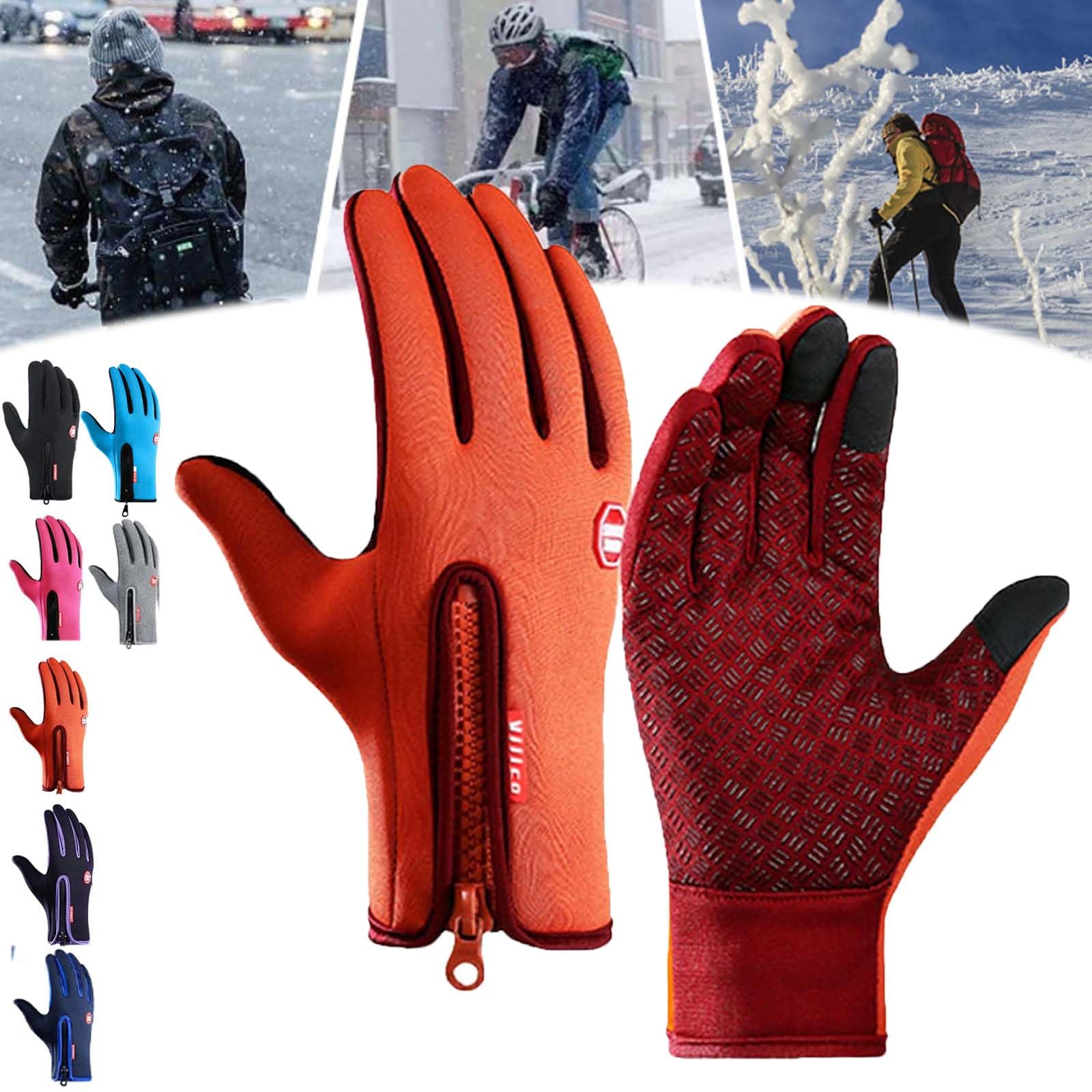 Frostfit - Thermo Handschuhe, Thermo Handschuhe Herren Frostfit, Frostfit Thermo Handschuhe Damen, Frostfit Handschuhe Mit Wasserabweisender Beschichtung Und Touchscreen-Funktion (Orange,M) von YBOEG