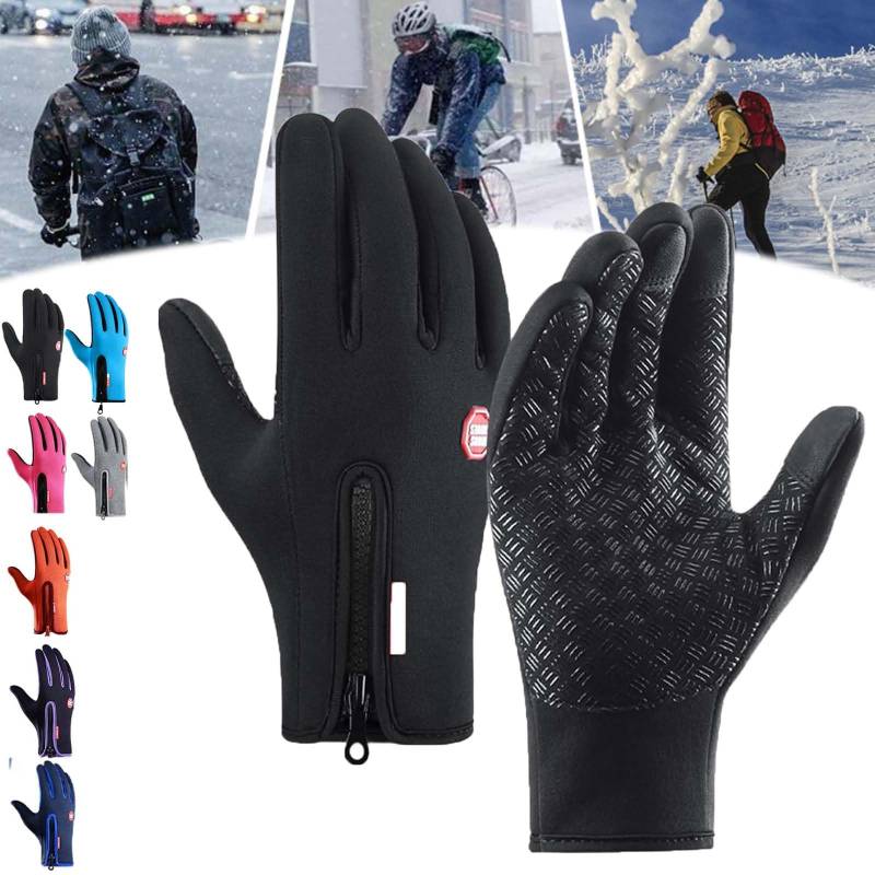 Frostfit - Thermo Handschuhe, Thermo Handschuhe Herren Frostfit, Frostfit Thermo Handschuhe Damen, Frostfit Handschuhe Mit Wasserabweisender Beschichtung Und Touchscreen-Funktion (Schwarz,L) von YBOEG