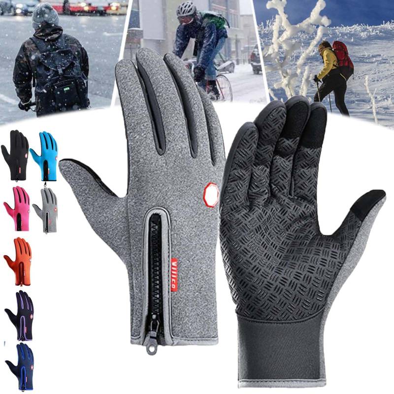 Frostfit - Thermo Handschuhe, Thermo Handschuhe Herren Frostfit, Frostfit Thermo Handschuhe Damen, Frostfit Handschuhe Mit Wasserabweisender Beschichtung Und Touchscreen-Funktion (Grau,XL) von YBOEG