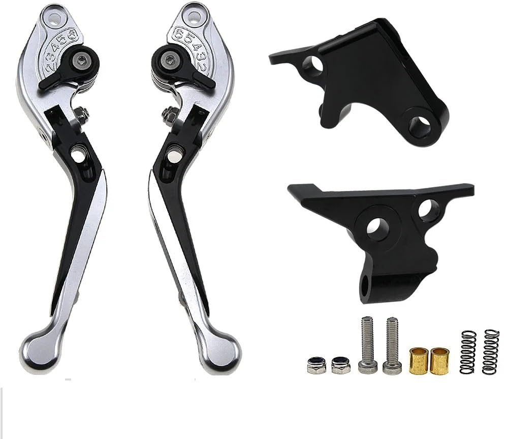 YBRAVO Brake Clutch Levers Für h&ond&a FJS 400 Silber Flügel SW-T400 2006-2011 SW-T 400 SWT Motorrad Klappbar Ausziehbar CNC Einstellbare Kupplung Bremshebel von YBRAVO