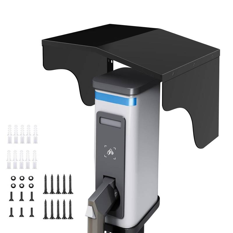 YCBTREE Wallbox Wetterschutz,Wetterschutzdach Überdachung für Elektroauto Ladestation Metall Abdeckung Wetterfest Sonnenschutz für Wallbox Ladesäule von YCBTREE