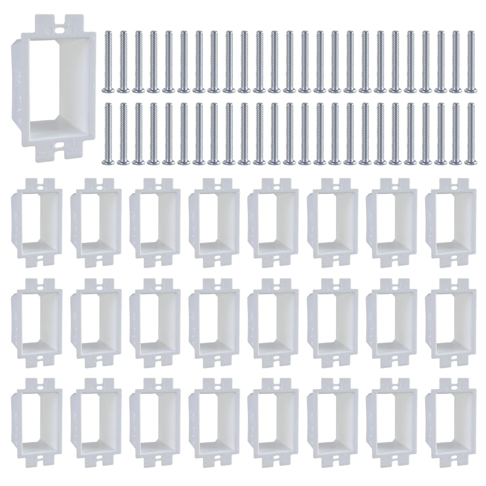 Packung Mit 30 Elektroauslassbox Strecke Und Schrauben Elektrischer Box Extender Set Für Einzelbanden Power Switches Steckdosen von YCHUCH