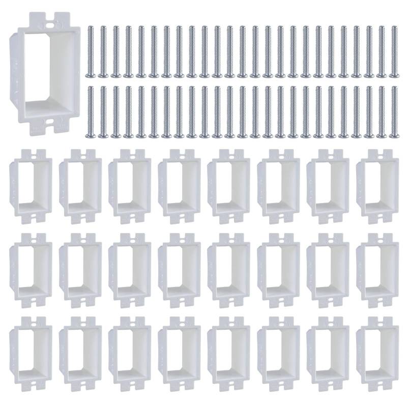 Packung Mit 30 Elektroauslassbox Strecke Und Schrauben Elektrischer Box Extender Set Für Einzelbanden Power Switches Steckdosen von YCHUCH