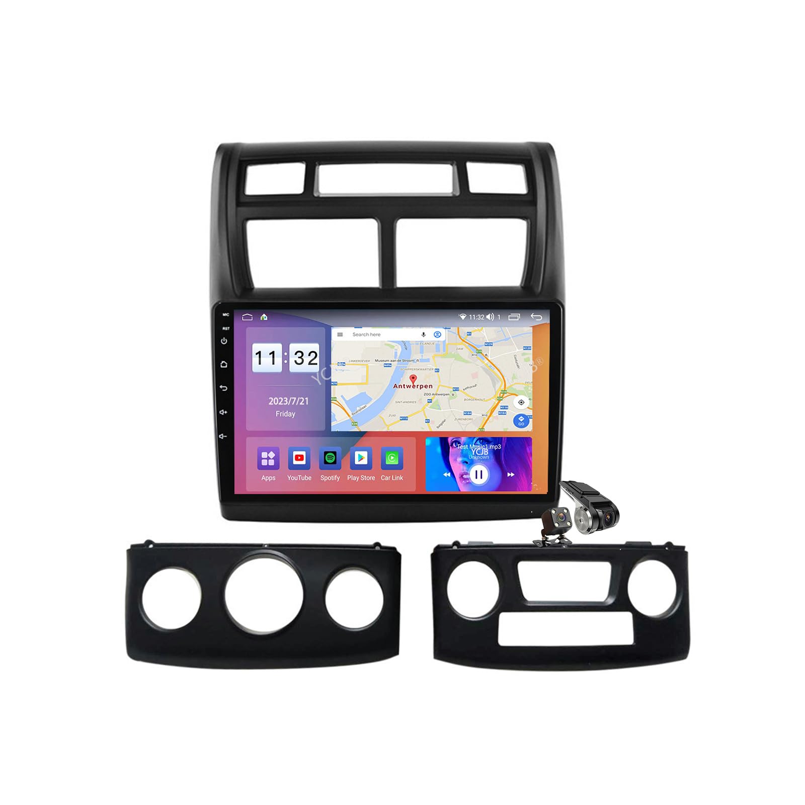 YCJB Android 12.0 Autoradio Stereo Navi für KIA Sportage 2005-2013 Sat GPS Navigation 9 zoll Cartablet Multimedia Player FM BT Receiver mit 4G 5G WIFI SWC DSP Carplay,M100s von YCJB