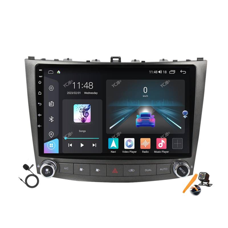 YCJB Android 12.0 Autoradio Stereo Navi für L-EXUS is 2005-2012 Sat GPS Navigation 10 Zoll Touchscreen Multimedia Player FM BT Receiver mit 4G 5G WiFi SWC DSP Carplay,M150s von YCJB