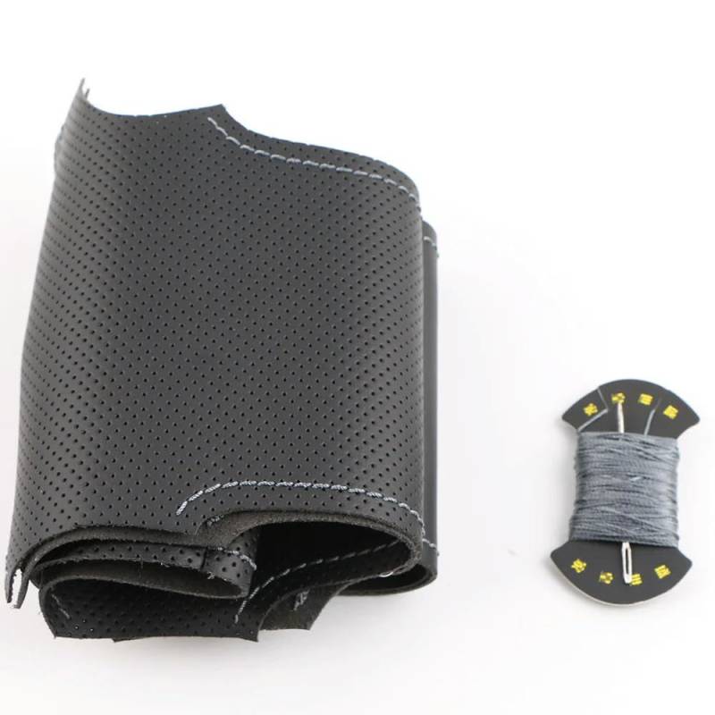 DIY Auto Lenkrad Abdeckung Braid Weich und Atmungsaktiv Passt für Yaris Verso Vitz Probox Sienta Succeed Echo Porte Black Lenkradschutz aus Leder-Gray Thread von YCSYHQM