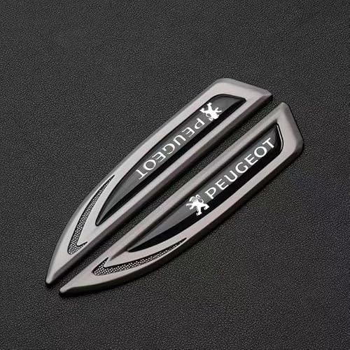 Auto Emblem für Peugeot 206, Heckklappe Abzeichen Logo Aufkleber Buchstaben 3D Metall Aufkleber für Kofferraum Kotflügel Heckklappe Abzeichen Tuning Zubehör,Gunmetal von YCXLXM