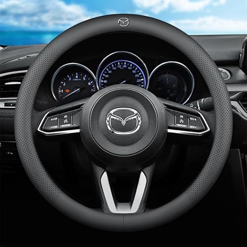 Auto Lenkradbezug für Mazda CX-3 2015-2018, Lenkrad Abdeckung Lenkradhülle Lenkradschutz Lenkradabdeckung Mikrofaser Leder Anti Rutsch Universal Innenraum Autozubehör von YCXLXM