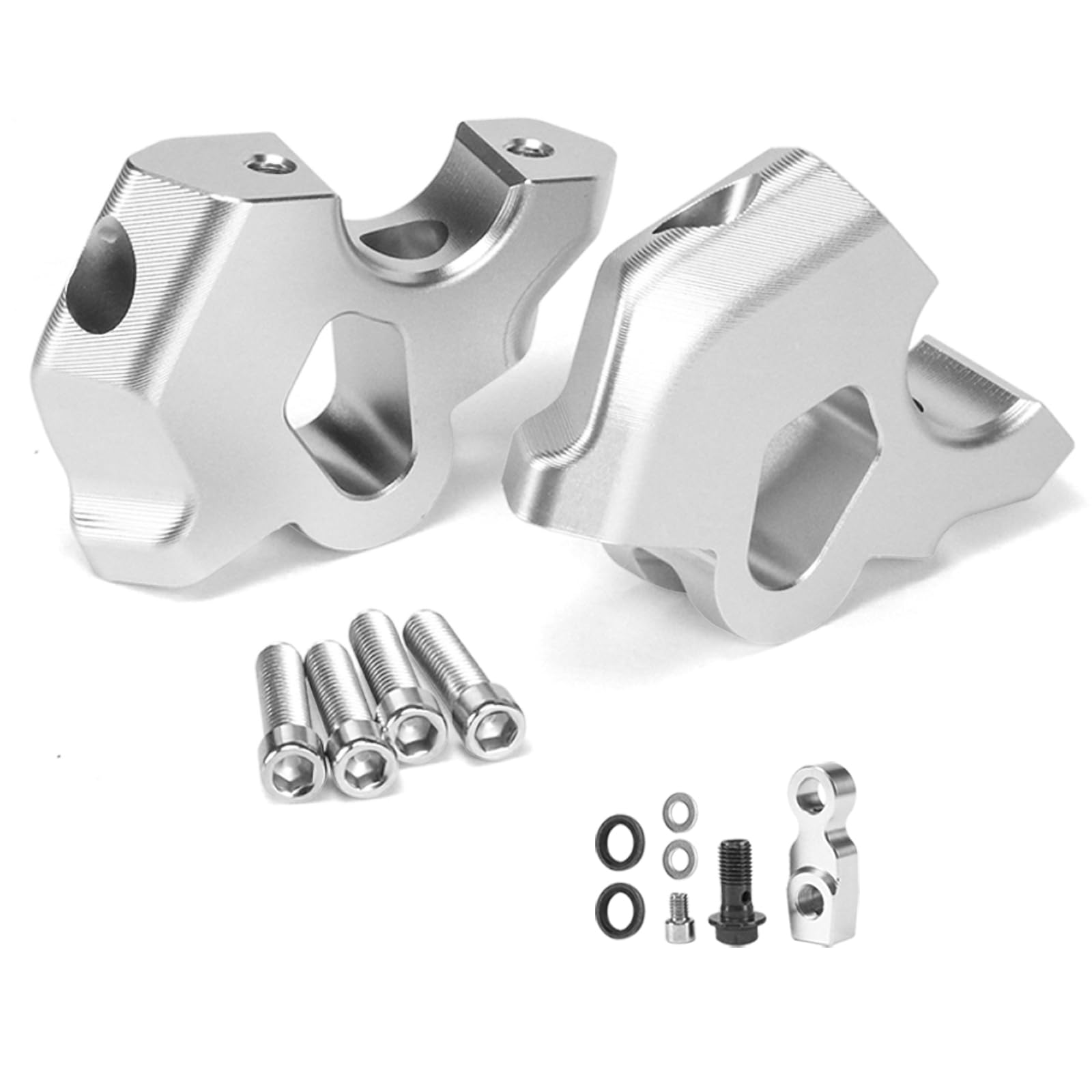 YDADV Motorrad Lenker Risers Lenker Klemme Adapter verlängern für BMW R 1300 GS R1300GS 2023 2024- Zubehör (Silber) von YDADV