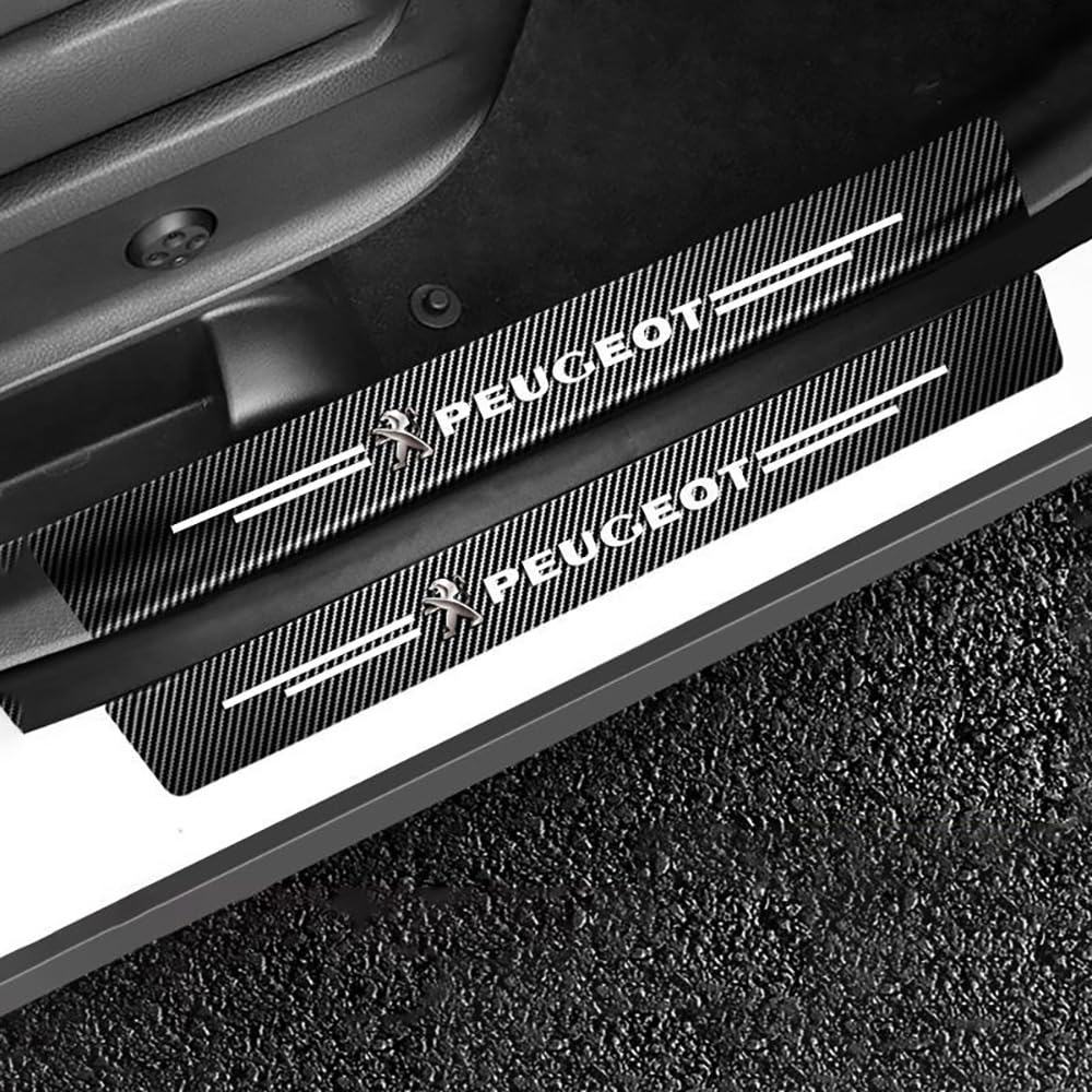 Auto Einstiegsleisten Schutzfolie für Peugeot 107 108 206 207 208 2008 3008 Auto Türschweller Kratzschutz Abdeckung Protector Pedal Aufkleber, Styling ZubehöR,External von YDDNRBU