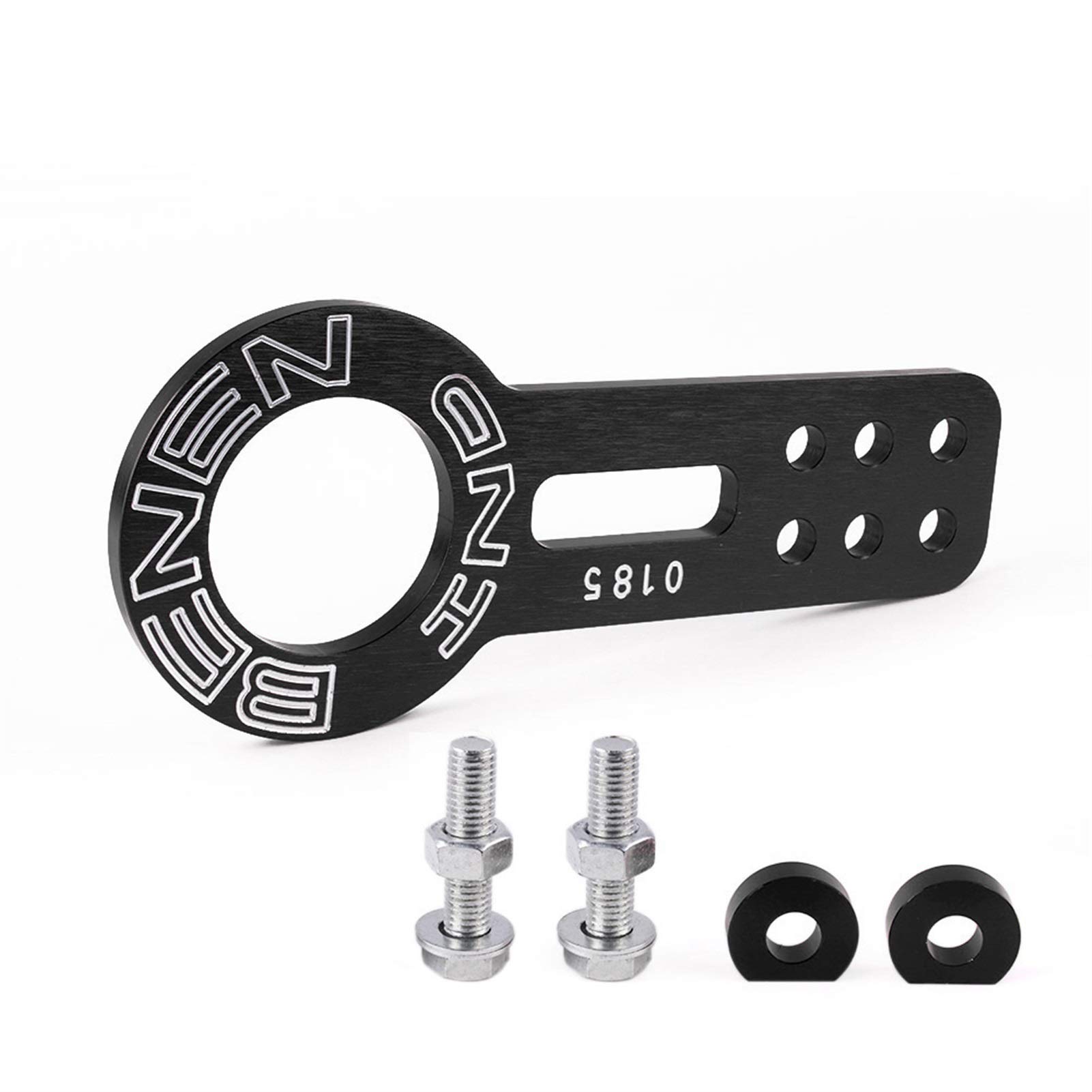 Abschleppstange,Abschlepphaken Aluminiumauto-Front-Tow-Haken-Fit Für Auto-Auto-Anhänger-Ring-Stil Eloxiert Bunt(Black) von YDFJKKL