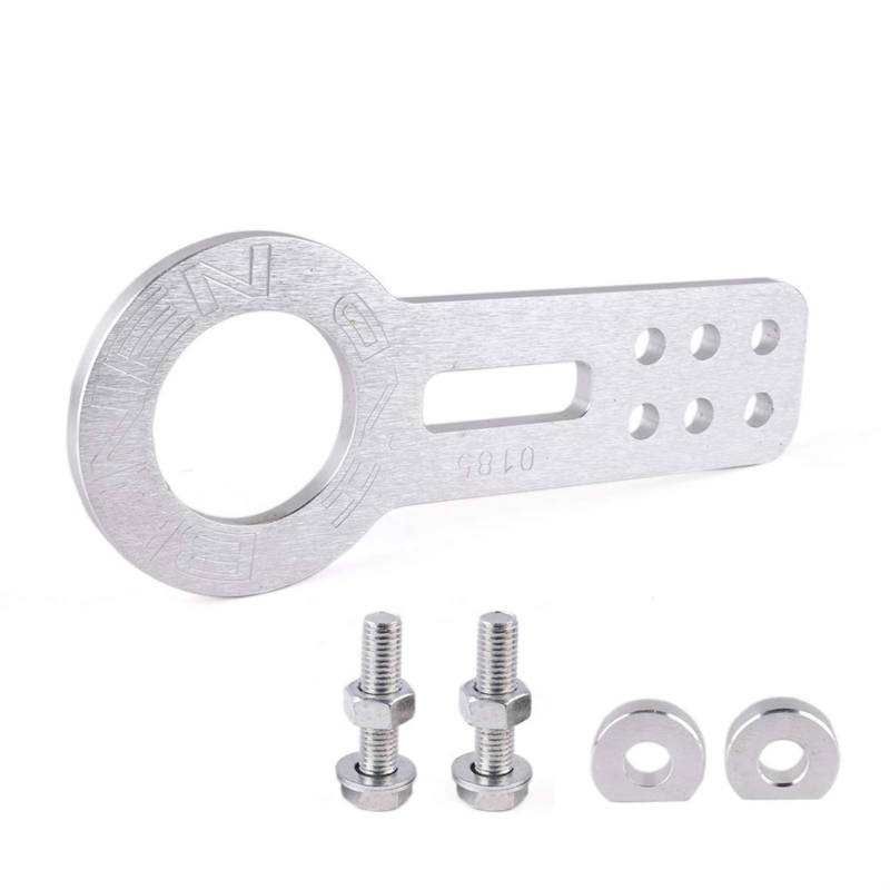 Abschleppstange,Abschlepphaken Aluminiumauto-Front-Tow-Haken-Fit Für Auto-Auto-Anhänger-Ring-Stil Eloxiert Bunt(Silver) von YDFJKKL