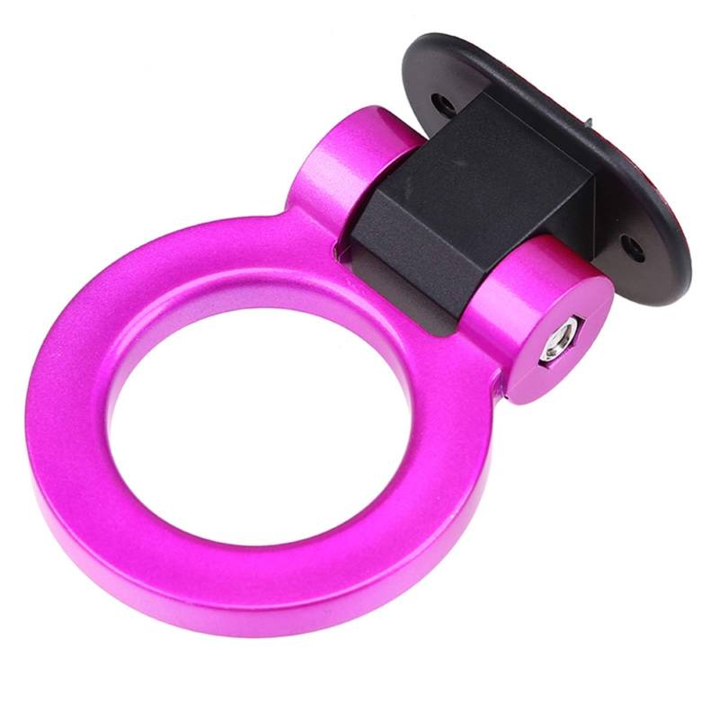 Abschleppstange,Abschlepphaken Auto Tow Haken Dekorative Aufkleber Ringförmige Anhänger Haken Rennring für Universalfahrzeug Multi Colors(Purple) von YDFJKKL