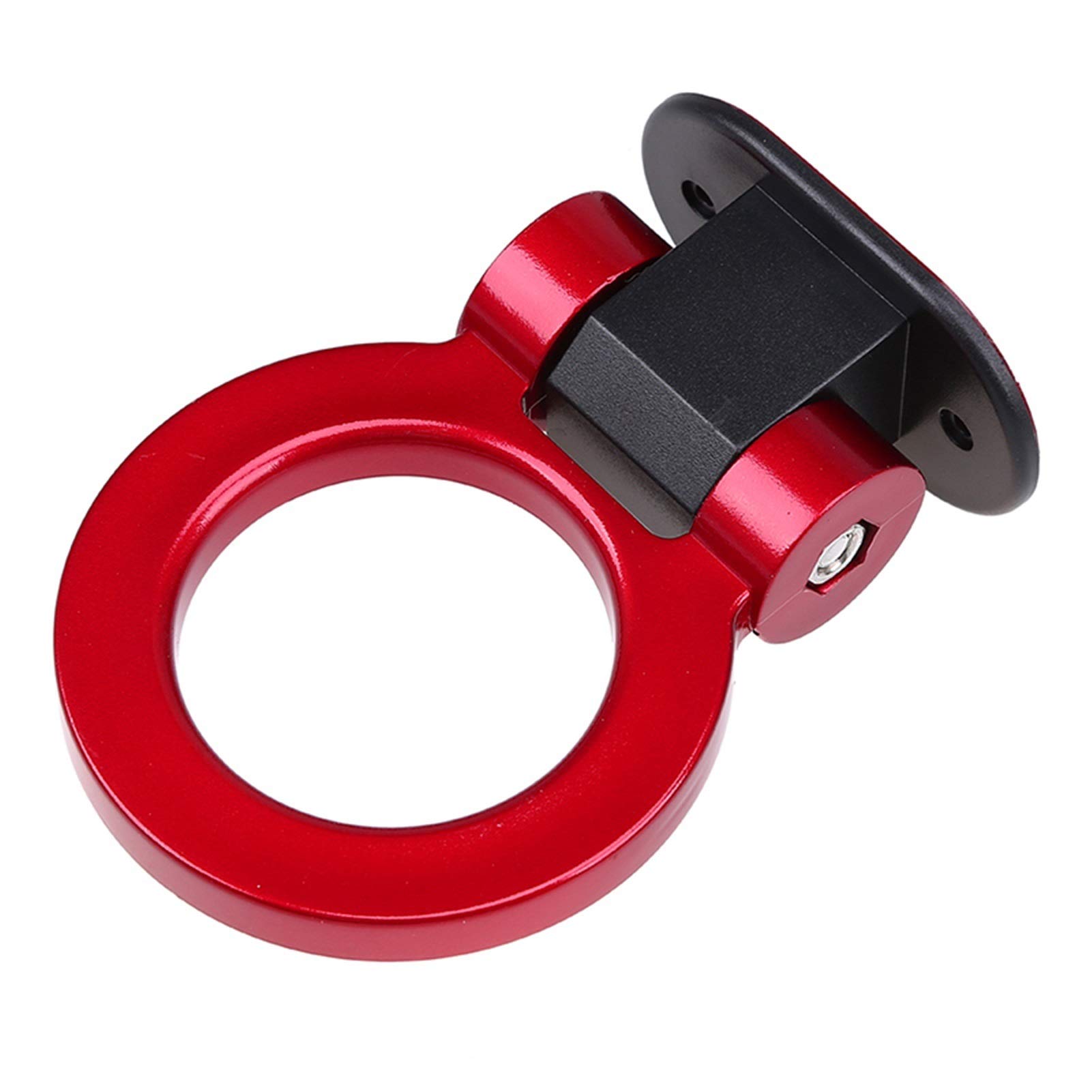 Abschleppstange,Abschlepphaken Auto Tow Haken Dekorative Aufkleber Ringförmige Anhänger Haken Rennring für Universalfahrzeug Multi Colors(Red) von YDFJKKL