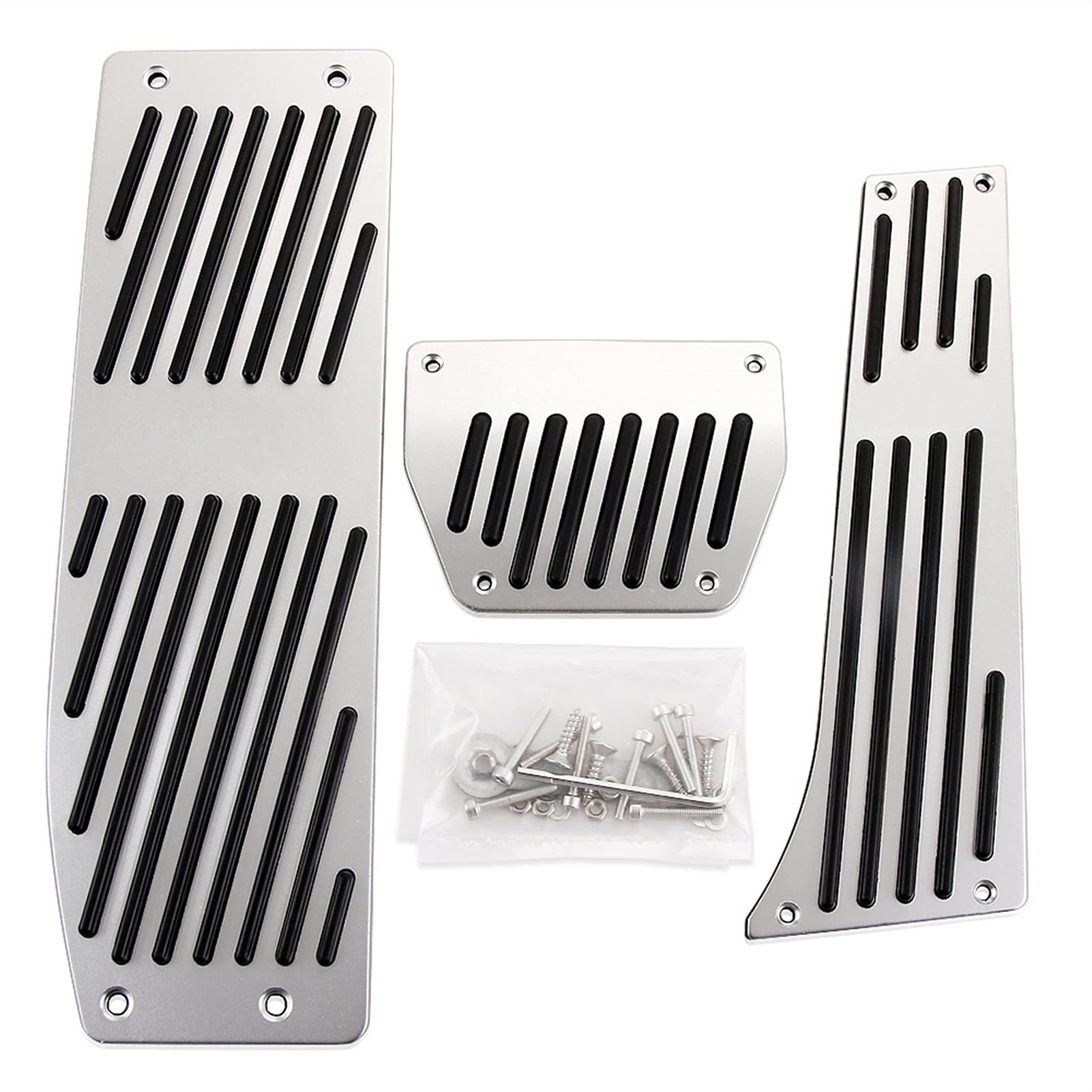 Pedalkappen,Autopedal Auto Gasbremsfußpedale Pedalabdeckung Passend für BMW F30 F10 F20 E34 E39 E90 E60 E63 F12 E84 F25 1 3 5 6 x1 x3 x5 Serie LHD(Silver at) von YDFJKKL