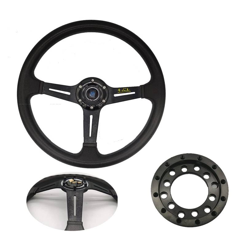 Sportlenkrad,Rallye Sportlenkrad Aluminium 24-Loch-Adapter für Lenkräder Modifikationssatz 70mm Lenkrad Rennspiel Teller DIY Teile(Steering Wheel SetA) von YDFJKKL