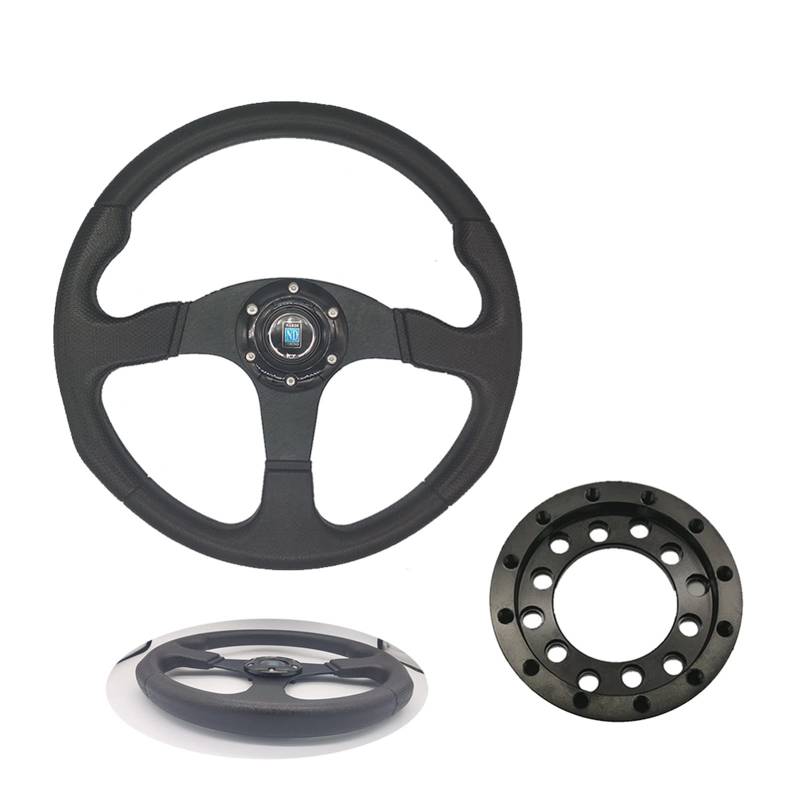 Sportlenkrad,Rallye Sportlenkrad Aluminium 24-Loch-Adapter für Lenkräder Modifikationssatz 70mm Lenkrad Rennspiel Teller DIY Teile(Steering Wheel SetC) von YDFJKKL