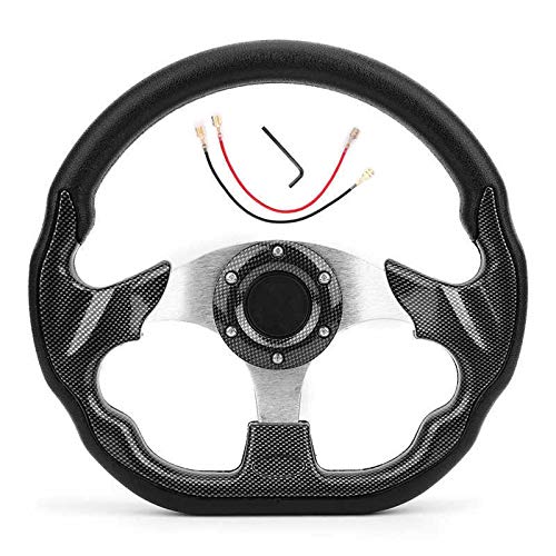 Sportlenkrad,Rallye Sportlenkrad Autozubehör Autohupen 320MM Universal-Auto-Lenkrad-Carbon-Faser-Art Racing Drift Mit Hupenknopf Lenkrad von YDFJKKL