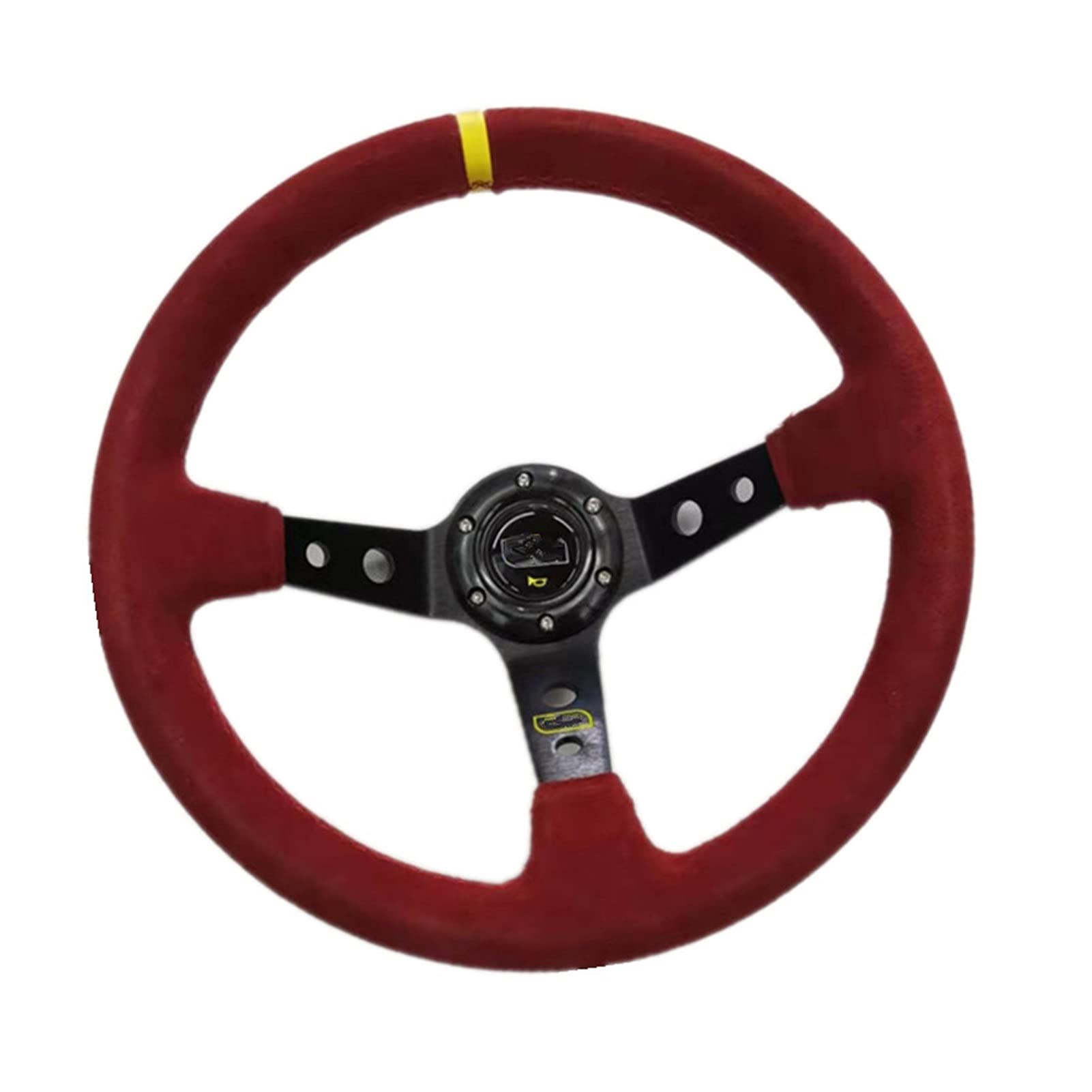 Sportlenkrad,Rallye Sportlenkrad Rennsport 14 Zoll 350mm tief konkave Drift-Lenkrad/Lenkrad(RED) von YDFJKKL