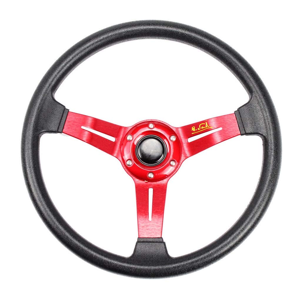 Sportlenkrad,Rallye Sportlenkrad Sport-Lenkrad Golf Modified Racing Lenkrad 14 Zoll 320 mm Aluminium(Red) von YDFJKKL