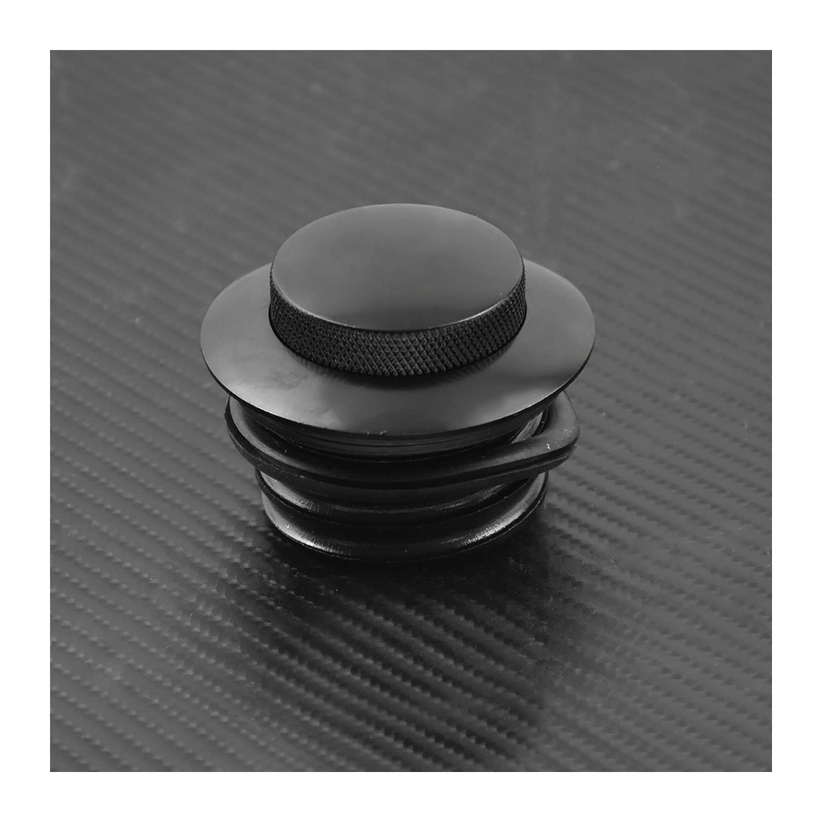 Tankdeckel,Motorrad Tankdeckel Motorrad schwarz/Chrom Popup Kraftstofftankdeckel rechte Hand Thread Reservoir Gaskappe Gebrauch für Harley 1982-2010 Dyna Softail Touring XL(Black Gas Cap) von YDFJKKL