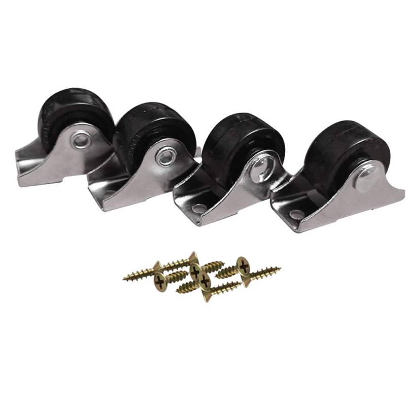 Drehen Sie den Wagen. 4 Mini-Möbel, 25 mm, 2,5 cm, leise PU-Räder for Schublade, Kleiner Trolley, Box, Universal-Radrolle(Black) von YDHSIKK