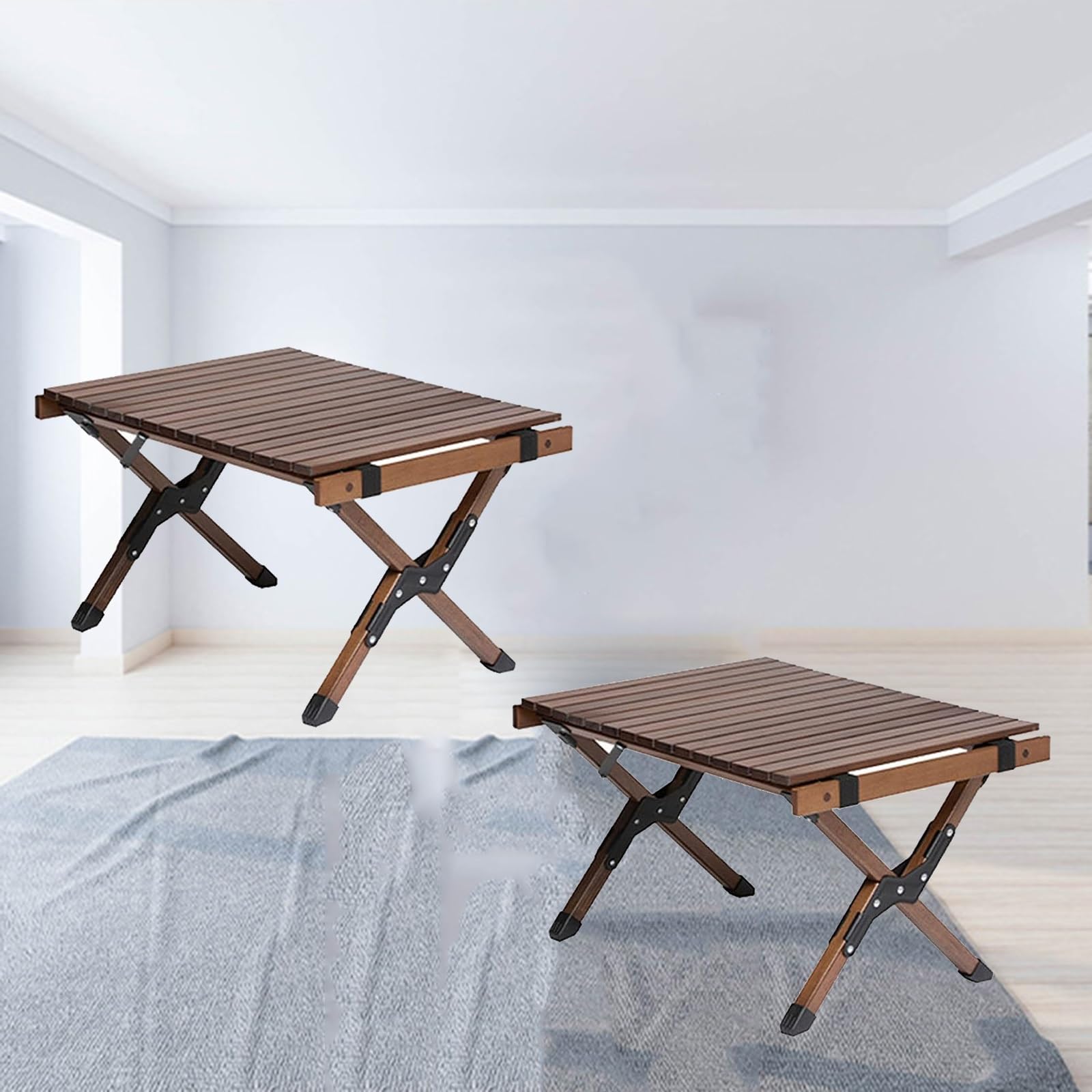 Haushaltsgegenstände Falten Kofferrahmen 2er-Pack klappbarer Kofferständer aus Holz – Gepäckständer for Hotelzimmer, Gästehaus, Gepäckständer, Halterungstisch(B,60 * 50 * 43cm) von YDHSIKK