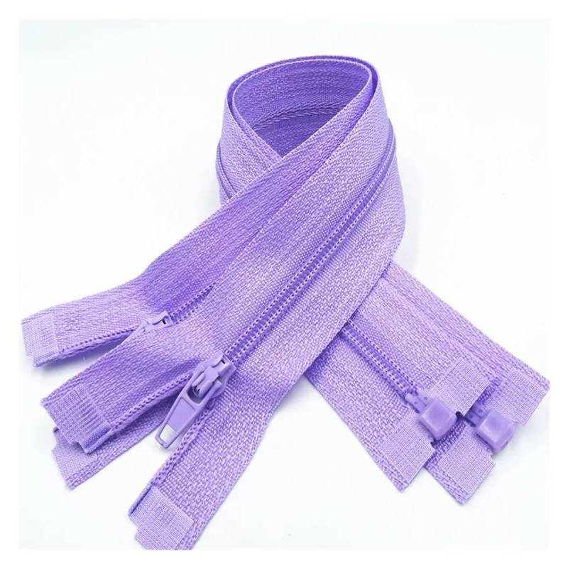 Öffnung des Reparaturverschlusses Reißverschluss, 5 Stück, offenes Ende, 20–60 cm, geeignet for den Nähprozess von Kleidungsstücken(Light Purple,20CM-5PCS) von YDHSIKK