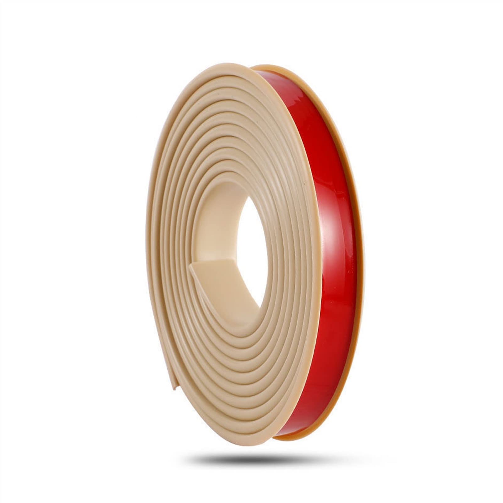 PVC-Viertelkreisverkleidung, U-förmiges, selbstklebendes Furnierkantenband, selbstklebendes, weiches TPE-Kantenband, flexible Möbelkantenverkleidung, Kantenstreifen for Holzplatten(Beige,12mm) von YDHSIKK