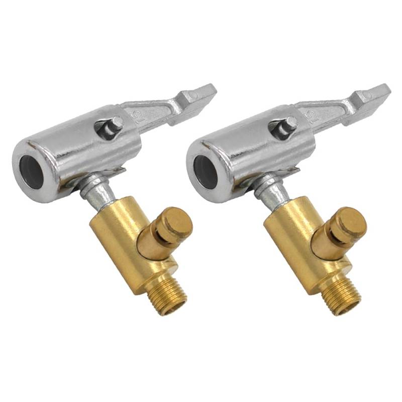 YDHfdc 2 Stück 8mm Autoventil Hebelstecker Air Chuck Messing Reifen Ventil Luftpumpe Clip Hebelstecker Reifenfülldüse für Auto Reifenfüller von YDHfdc