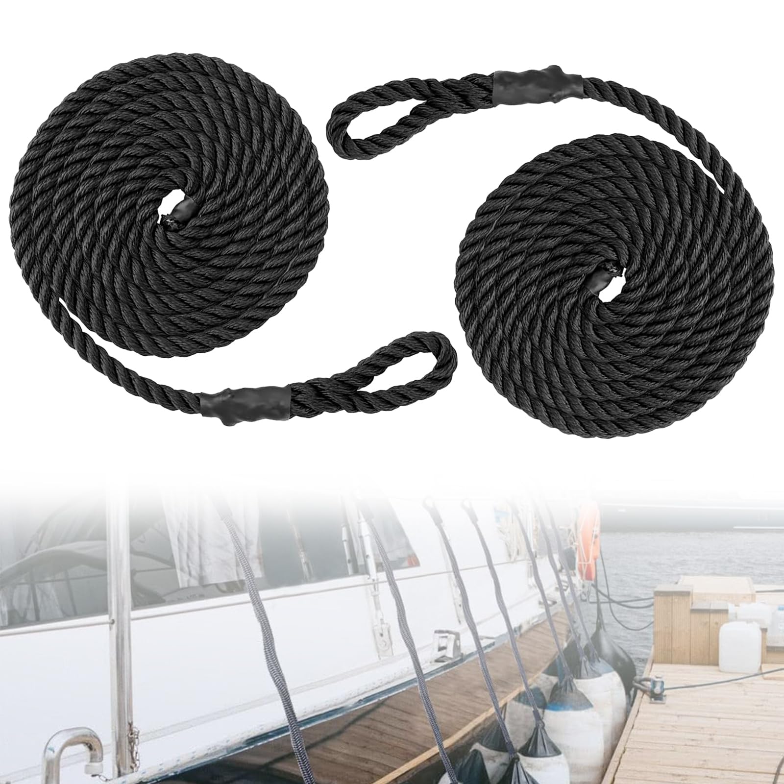 Boot Festmacherleine 2 Stück bootsleine 10mm*2m fenderleine ankerleine ankerseil Bootsseil Boot festmacherleine Boot geflochtene Dockschnur für Boot, Ponton, Kajak, Kanu, Motorboot von YDYSAA