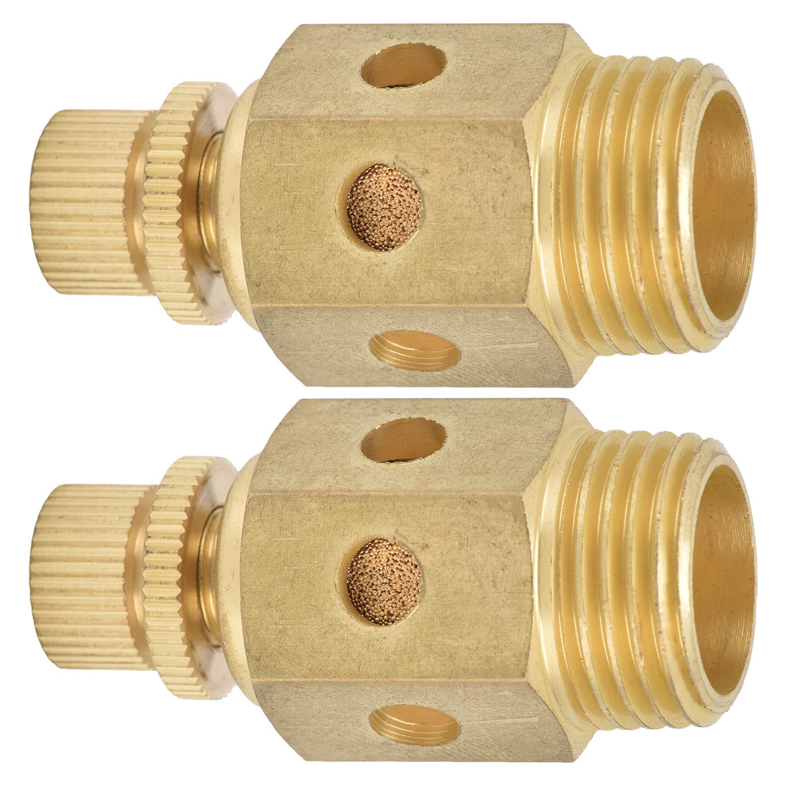 Pneumatischer Schalldämpfer, 2 Stück, Messing, Pneumatischer Schalldämpfer, 1 Pneumatischer Schalldämpfer, Luftauslass, Verstellbarer Drosselklappen-Stummdämpfer, 1/2 Zoll von YDuupxe