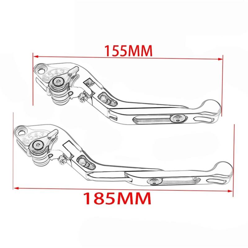 YEDWEW Moto Brems Kupplung Für CB750 2023-2024 Motorrad CNC-Zubehör Klappbarer Ausziehbarer Bremskupplungshebel Einstellbarer Griffsatz Bremshebel Griff(2) von YEDWEW