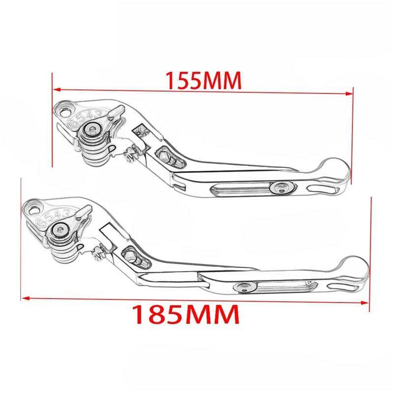 YEDWEW Motorrad Bremsgriff Für Eliminator 400 450 2023-2024 Motorrad CNC-Zubehör Klappbarer Ausziehbarer Bremskupplungshebel Verstellbarer Griffsatz Kupplungsbremshebel für Motorrad(12) von YEDWEW