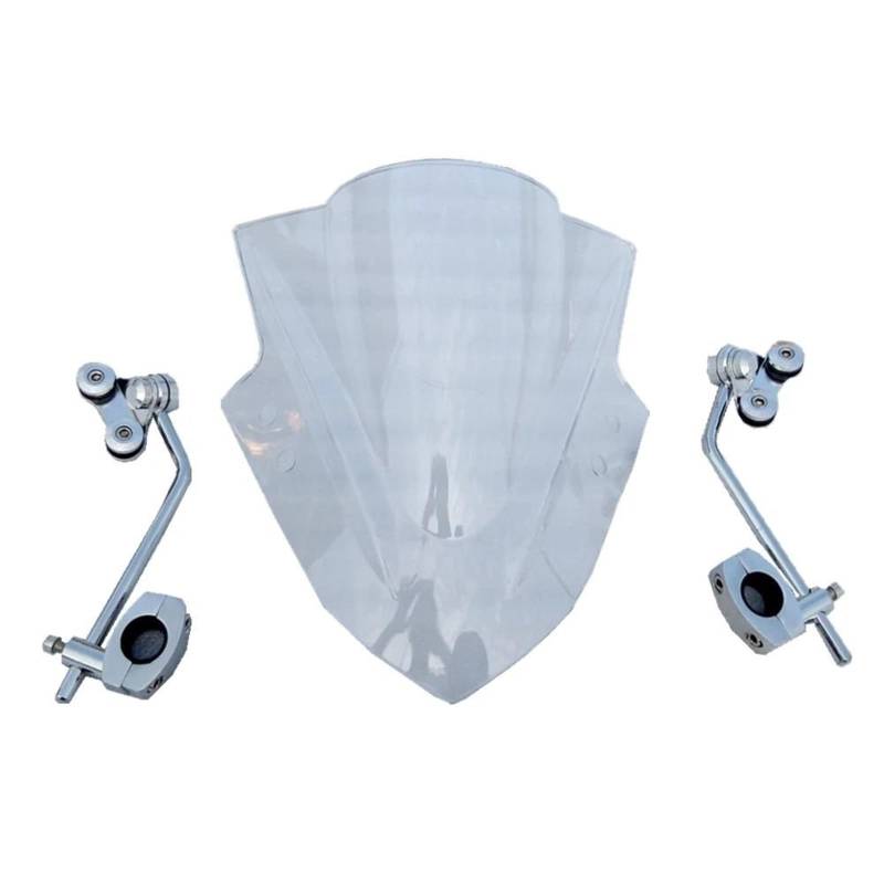 YEDWEW Motorrad Windabweiser Motorrad Windschutzscheibe Spoiler Blase Windschutzscheibe Mit Stand Verkleidung Teile Für Kawasaki Für ER6F 2004-2015 Frontscheibe Wind Schild(Clear) von YEDWEW