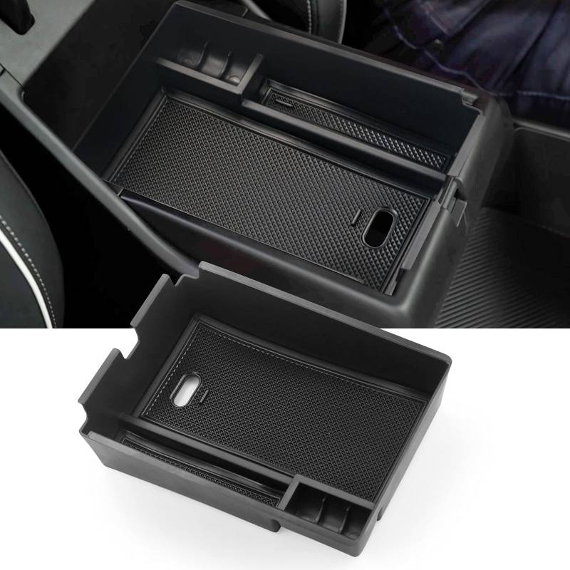 YEE PIN Kompatibel mit Kia Sportage NQ5 Baujahr 2022 2023 Aufbewahrungsbox Mittelkonsole Organizer Tray für Armlehne Organizer Zubehör Mit Rutschfestermatte (Schwarz) von YEE PIN