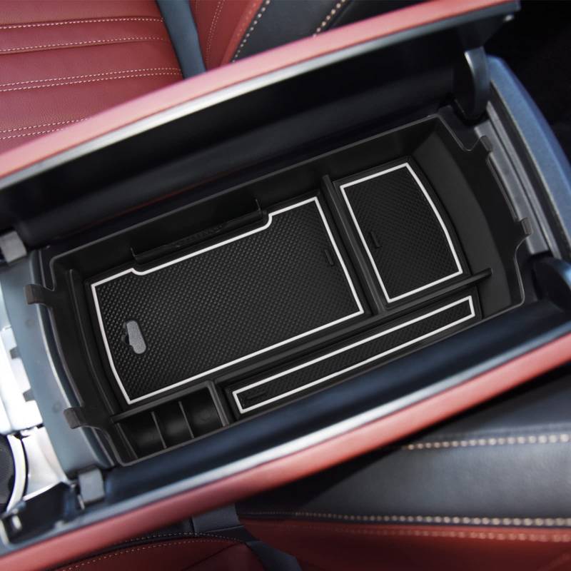 YEE PIN Aufbewahrungsbox Kompatibel mit Peugeot 508 SW 508 GT 2020-2023 Mittelkonsole Organizer Tray für 508 sw Armlehne Organizer Zubehör Interieur Mit Rutschfestermatte von YEE PIN