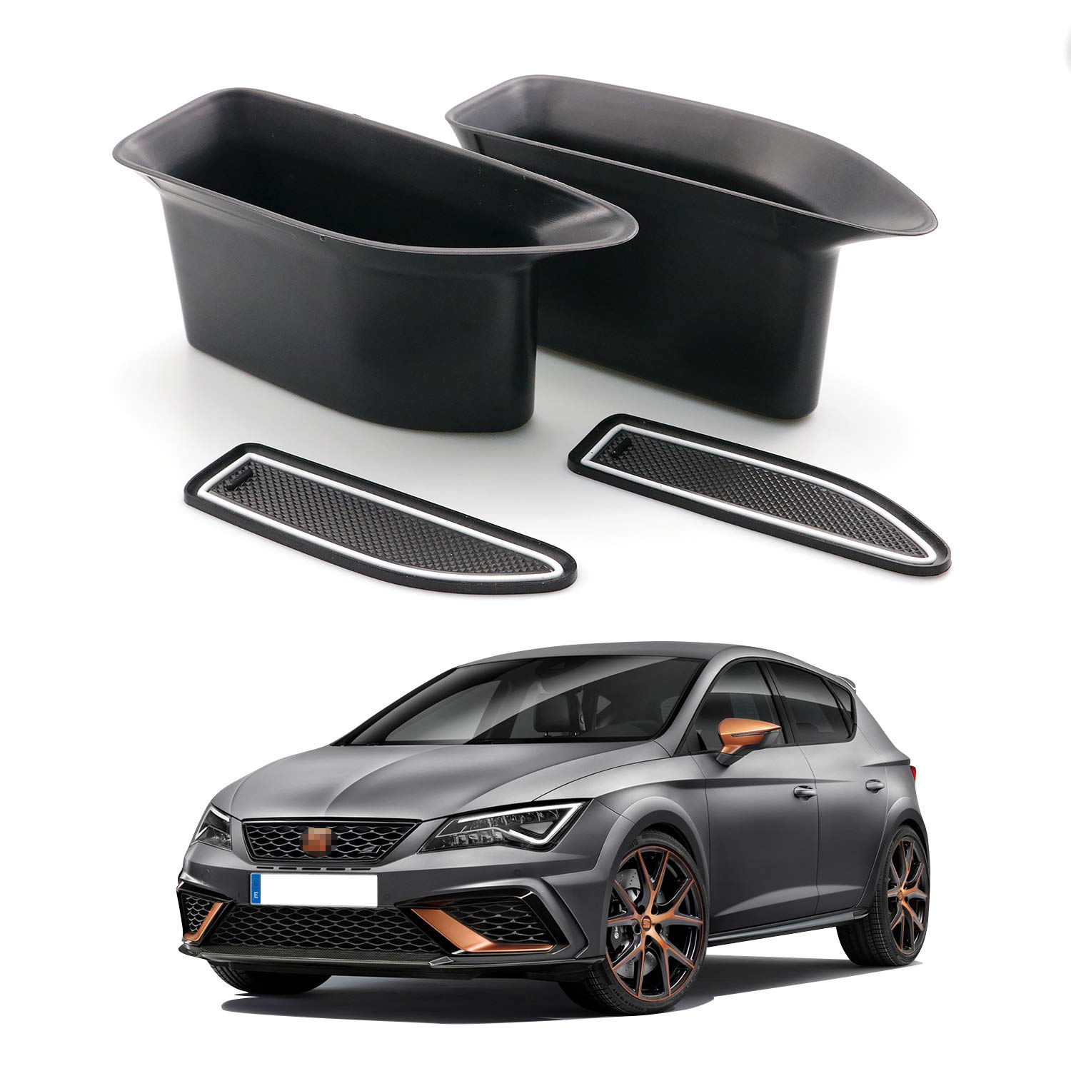 YEE PIN Für Seat Leon MK3 5F KL ST FR/Cupr-a Leon 2012-2019 Front Door Autotür Zubehör Aufbewahrungsbox Organizer Konsole Seitentasche Speichern Kleine Veränderung (Weiß) von YEE PIN