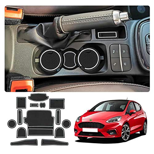 YEE PIN Fiesta ST MK8 Gummimatten Kompatibel mit Ford Fiesta Puma ST MK8 2017-2021 2022 2023 Zubehör Interieur rutschfeste Matten für Mittelkonsole Aufbewahrungsbox Autoteile Innenausstattung von YEE PIN