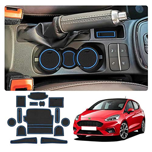 YEE PIN Gummimatten Kompatibel mit Ford Fiesta Puma ST MK8 2017-2022 2023 Zubehör Interieur rutschfeste Matten für Mittelkonsole Aufbewahrungsbox Autoteile Innenausstattung von YEE PIN