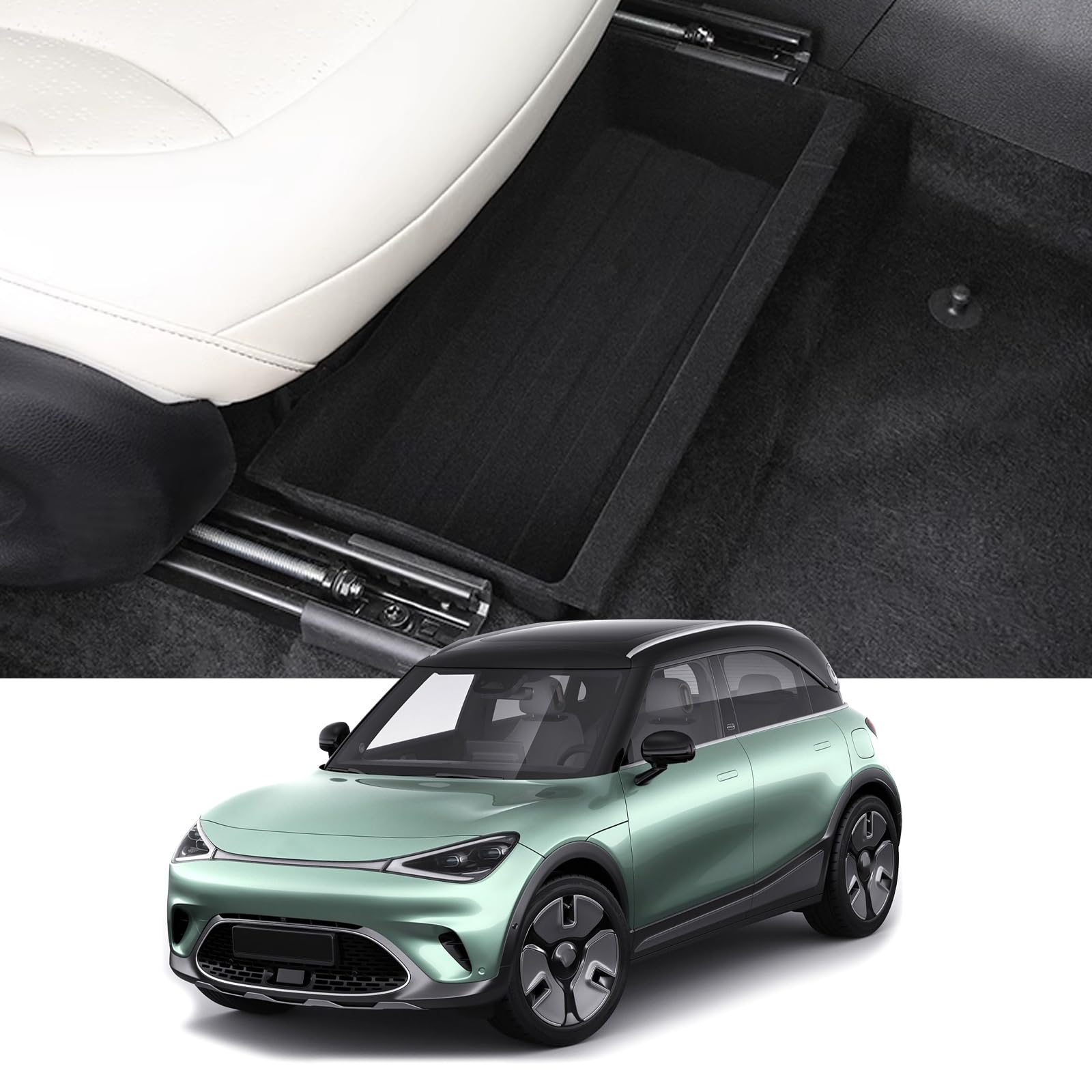 YEE PIN Kompatibel mit 2023 Smart #1 Aufbewahrungsbox unter dem Sitz Mittelkonsole Organizer Tray für Smart #1 Brabus pro+ Zubehör Interieur von YEE PIN